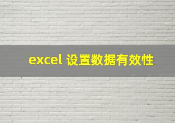 excel 设置数据有效性